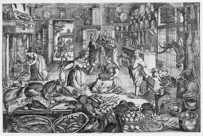 Kitchen Scene in the Early Seventeenth Century by Schelte Adams Bolswert